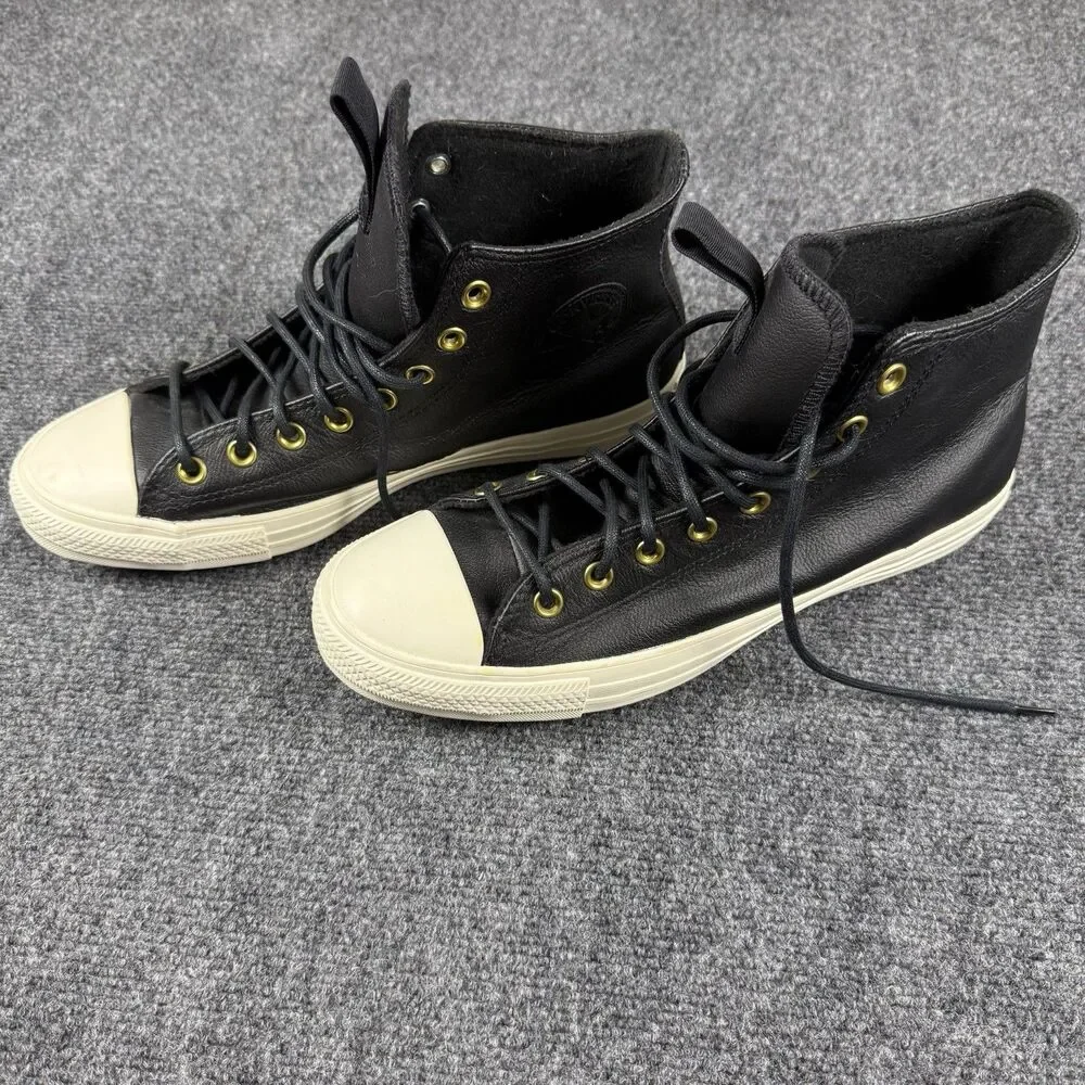 Converse Chuck Taylor All Star Leather High-Top Sneakers Black/White Mens 10